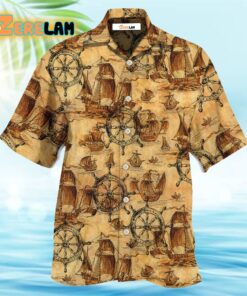 Ship Wheel Sea Vintage Style Hawaiian Shirt