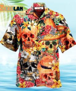 Skull Beautiful And Flowers Hawaiian Shirt