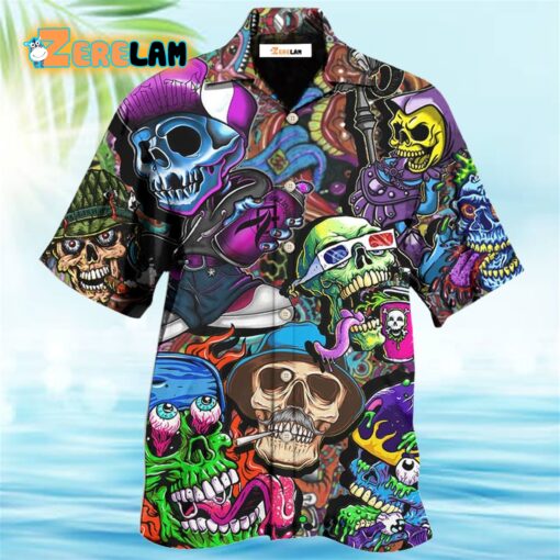 Skull Colorful Mix Hawaiian Shirt