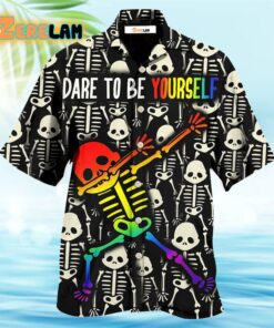 Skull Dare To Be Yourself Style Hawaiian Shirt