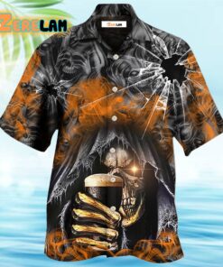 Skull Dark Drinking Smoke Lighting Hawaiian Shirt