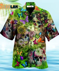 Skull Love Butterfly Hawaiian Shirt