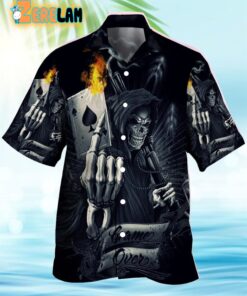Skull Love Darkness Fire And Poker Hawaiian Shirt