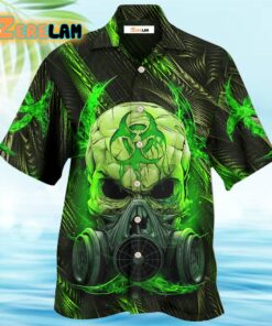 Skull Mask Green Lighting Hawaiian Shirt