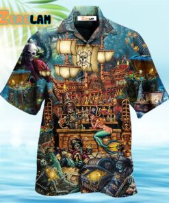 Skull Pirate Treasure Night On The Sea Style Hawaiian Shirt