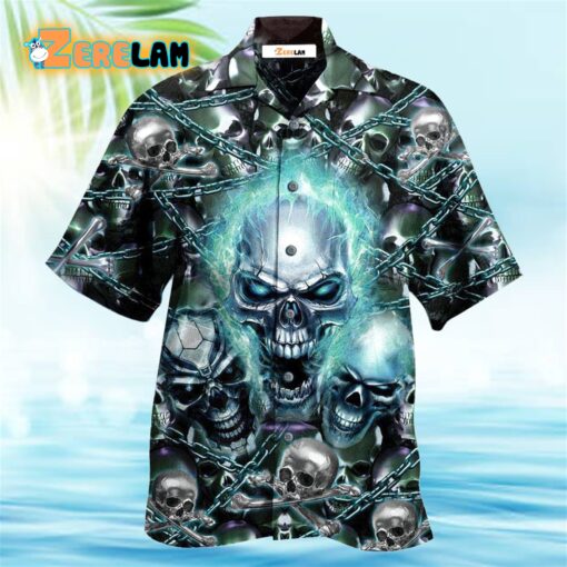 Skull Screaming Blue Style Hawaiian Shirt