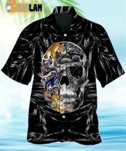 Skull With Tiger Dragon Cool Hawaiian Shirt