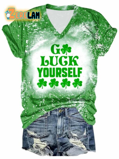 St Patrick Day Go Luck Yourself Tie Dye Shirt