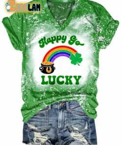 St Patrick Day Happy Go Lucky Tie Dye Shirt