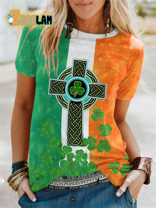 St. Patrick’S Day Shamrocks Irish Celtic Knot Cross Shirt
