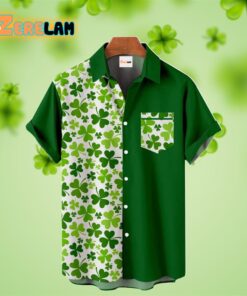 St Patrick’s Day A Half Is The Shamrock And The Rest Is Green Hawaiian Shirt