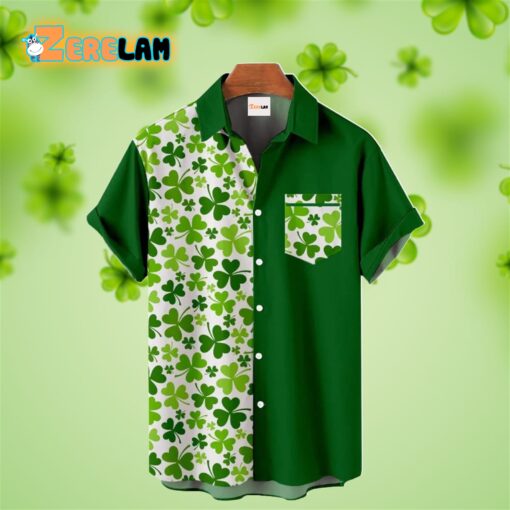 St Patrick’s Day A Half Is The Shamrock And The Rest Is Green Hawaiian Shirt