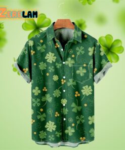 St Patrick’s Day Simple Clover Gold Coin Pattern Hawaiian Shirt