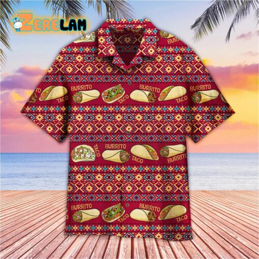 Taco And Burrito Mexican Pattern Hawaiian Shirt