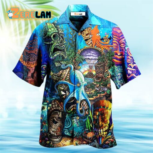 Tiki And Ocean Hawaiian Shirt