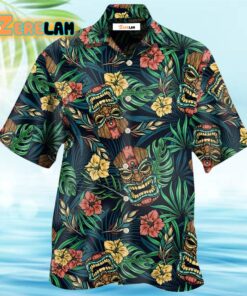 Tiki Hawaii Tropical Leaf Style Hawaiian Shirt