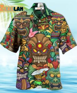 Tiki With Tropical Style Hawaiian Shirt
