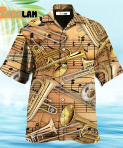 Trombone Music Notes Style Hawaiian Shirt