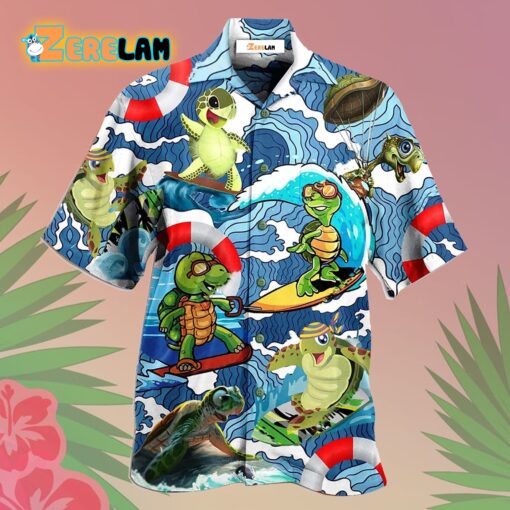 Turtle Surf Happy Style Hawaiian Shirt