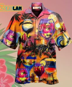 Wine It’s Time For Wine And Beach Hawaiian Shirt