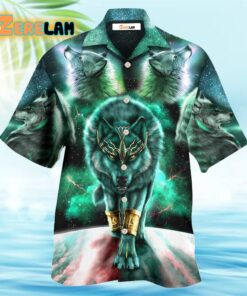 Wolf Warrior Galaxy Style Hawaiian Shirt