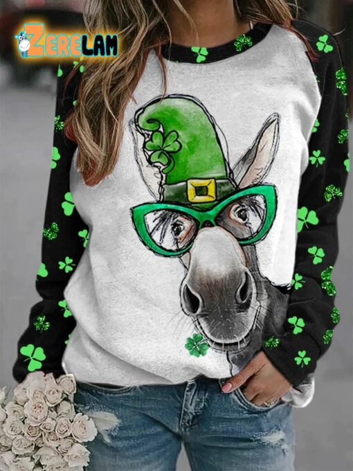 Women’s St. Patrick’s Cute Donkey Sweatshirt