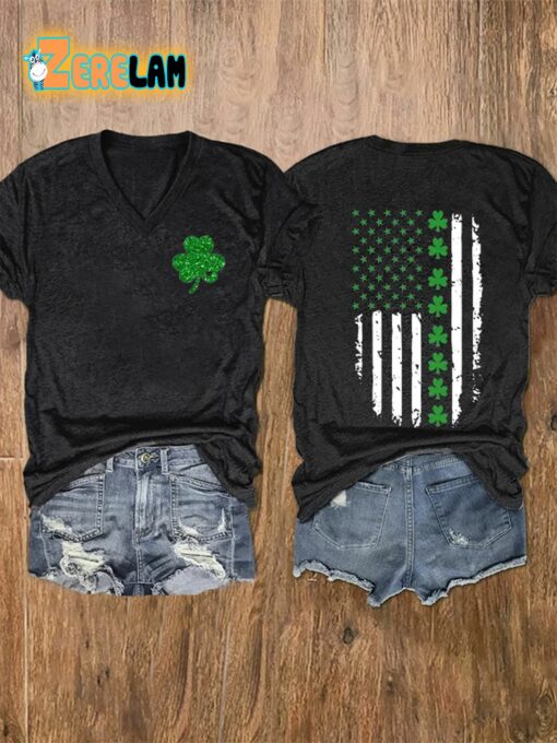 Women’s St. Patrick’s Day Flag Shamrock Shirt
