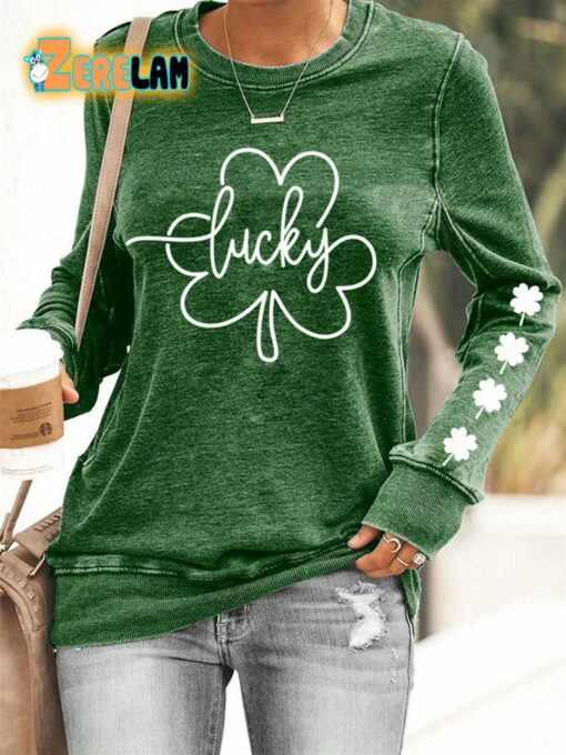 Women’s St. Patrick’s Day Lucky Shamrocks Sweatshirt
