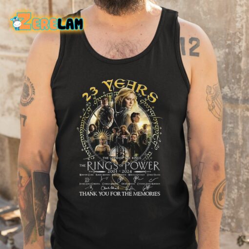 23 Years The Lord Of The Rings Rings Of Power 2001-2024 Thank You For The Memories Shirt