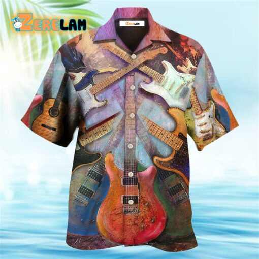 Abstract Colorful Lover Guitar Art Style Hawaiian Shirt
