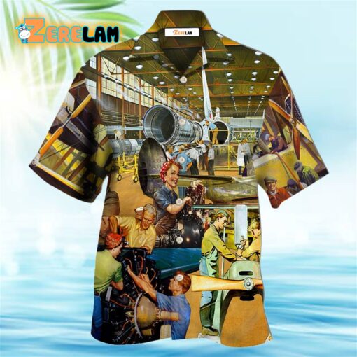 Aircraft Mechanic Style Hawaiian Shirt