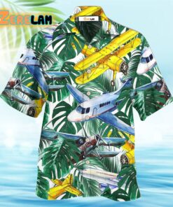 Airplane Tropical Leaf Wish Right Now Hawaiian Shirt