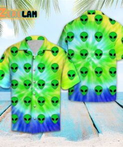 Alien Tie dye Hawaiian Shirt