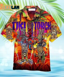 Aloha Torches Tiki Tropical Hawaiian Shirt