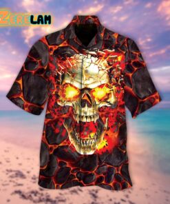 Angry Lava Skull Hawaiian Shirt