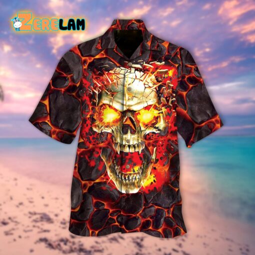 Angry Lava Skull Hawaiian Shirt
