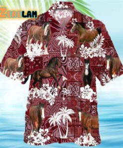 Animal Summer Horse Red Hawaiian Shirt
