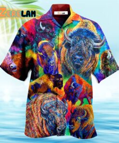 Animals Colorful Bisons Hawaiian Shirt