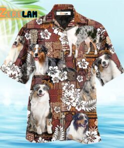 Australian Shepherd Dog Vintage Lover Tropical Style Hawaiian Shirt