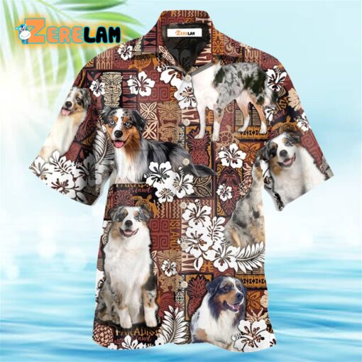 Australian Shepherd Dog Vintage Lover Tropical Style Hawaiian Shirt