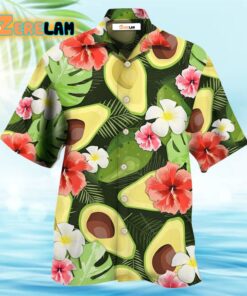 Avocado Tropical Floral Hawaiian Shirt