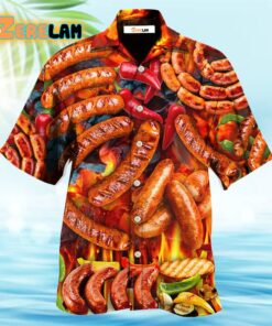 BBQ Hot Grilled Sausage Style Hawaiian Shirt