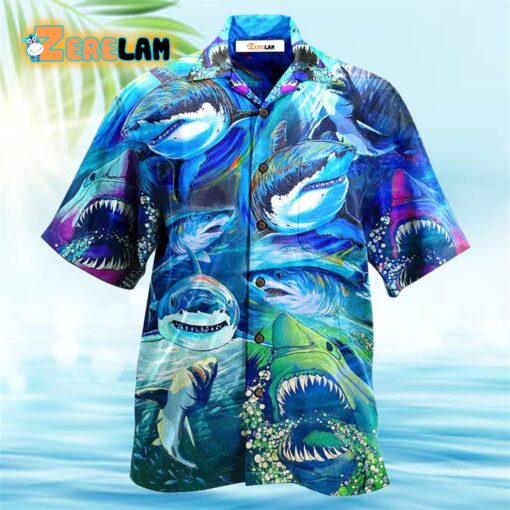 Be A Shark Blue Ocean Hawaiian Shirt