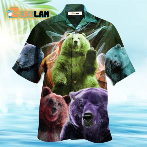 Bear Love Light Neon Hawaiian Shirt