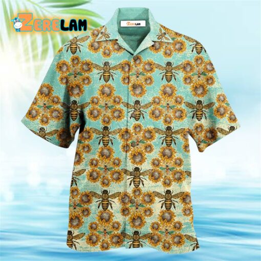 Bee Loves Sunflowers Hawaiian Shirt