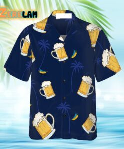 Summer Beer Navy Blue Hawaiian Shirt