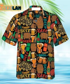 Mug Beer Pattern Hawaiian Shirt