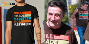 Billy Baldwin Will Trade Racists For Refugee Shirt Billy Baldwin wears SHOCKING T shirt as he steps out in LA after tirade against former costar Sharon Stone