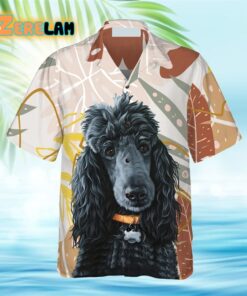 Black Poodle & The Brown Leaves Poodle Hawaiian Shirt