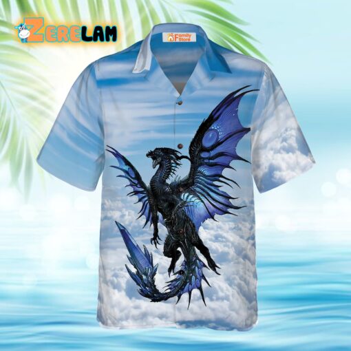 Blue Dragon On Blue Sky Hawaiian Shirt